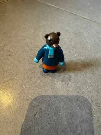 Papa ours brun - Petit ours brun - Marron, bleu marine & orange - Dimensions: 7cm * 5cm * 3cm