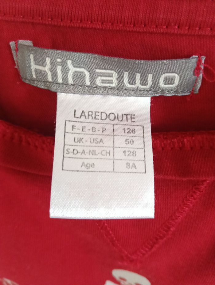 Tee shirt ml rouge 8ans - photo numéro 2