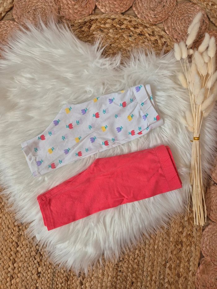 🌸 Lot de leggings pantacourt Kiabi 12 mois