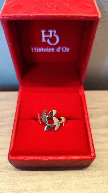 Bague feuilles dorée 18mm