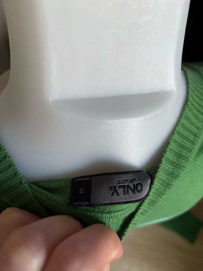 Cardigan col V a pois vert only taille S - photo numéro 5