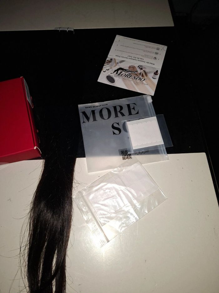 Extensions de cheveux noir Adhésif 60cm - photo numéro 2