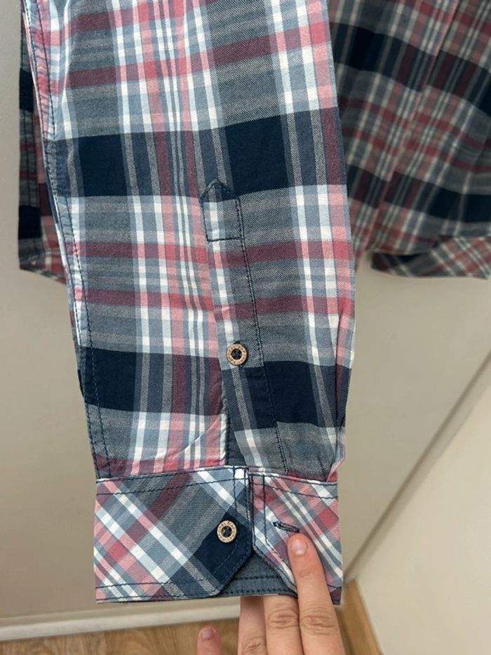 Chemise à carreaux bleu et rose manches longues - kaporal - xl en coton - photo numéro 5