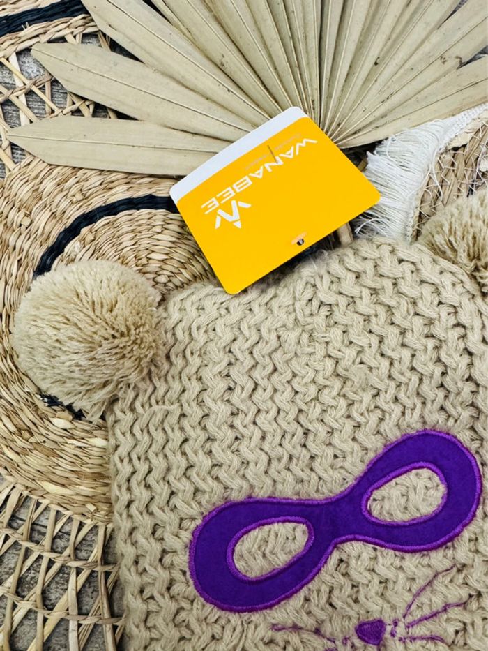 🎿Bonnet beige masque Neuf avec étiquette mixte 12/24mois - photo numéro 3