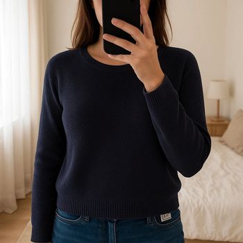 Pull fin été saint tropez taille M bleu foncé