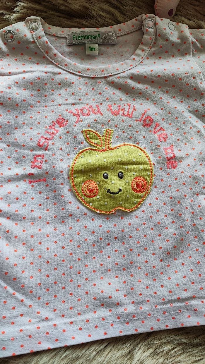 T-shirt pomme prémaman 1 mois - photo numéro 2