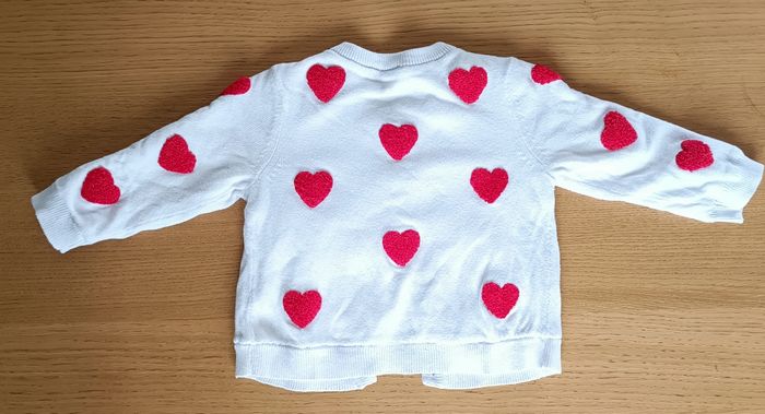 Gilet doublé Orchestra blanc avec coeurs brodés 6 mois 67 cm bébé fille - photo numéro 8