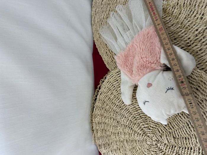 Doudou Marionnette Chat Tutu Maisons du Monde peluche rose blanc coeur fourrure doré danseuse - photo numéro 3