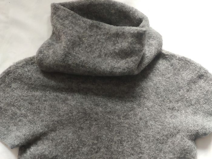 Robe pull hiver laine col roulé Naf Naf grise M très bon état - photo numéro 7