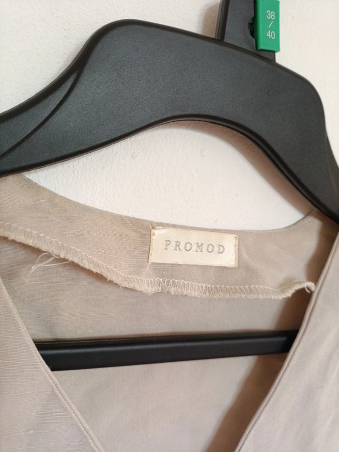 Gilet sans manches beige à boutons Promod - photo numéro 3