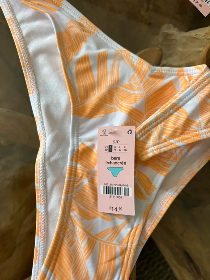 Maillot de bain 2 pièces Ardene swim blanc orange - photo numéro 5