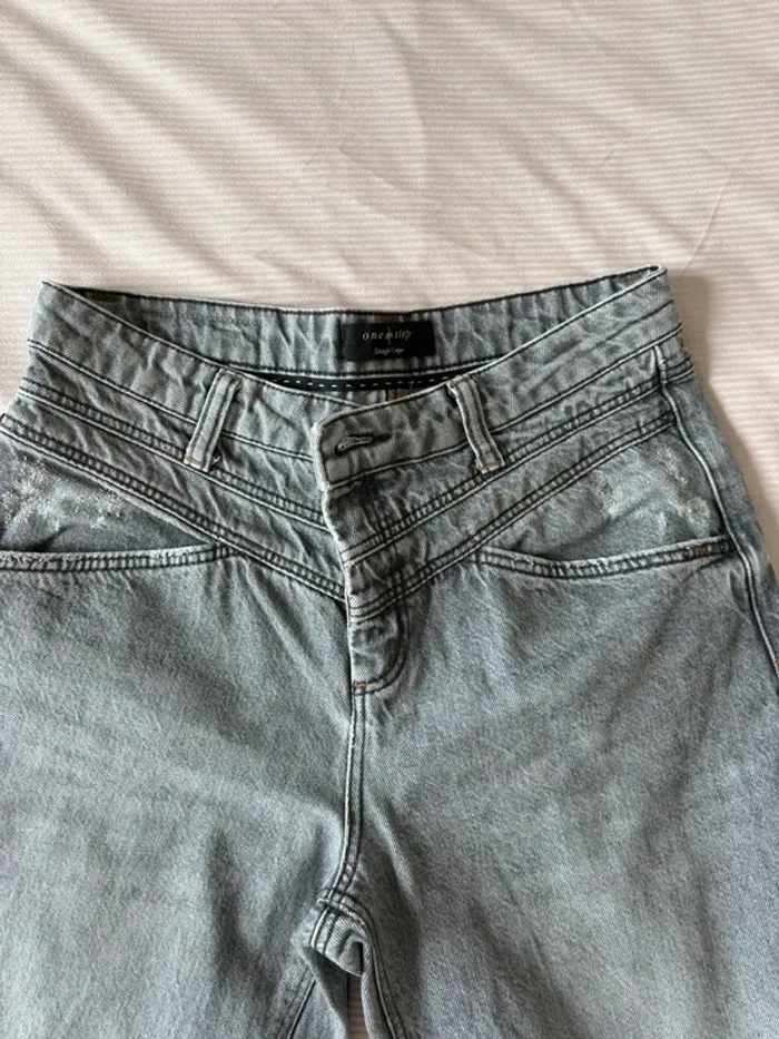 Jean jambe large gris – One Step – Taille 36 - photo numéro 3