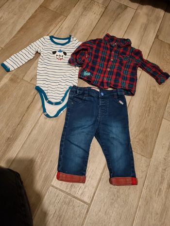 Ensemble pantalon chemise bodie 9 mois