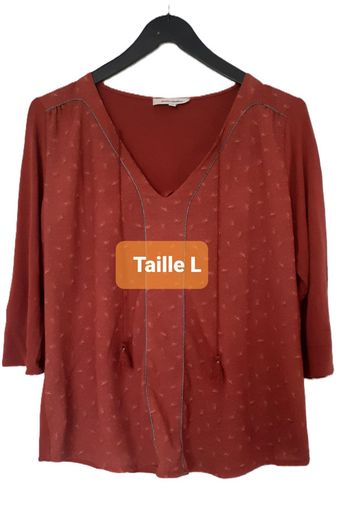 Jolie blouse couleur brique. Taille L. Grain de Malice.