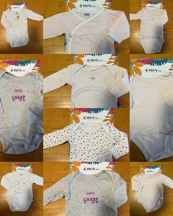 Lot de bodies ML fille - 10 pièces - 6 mois
