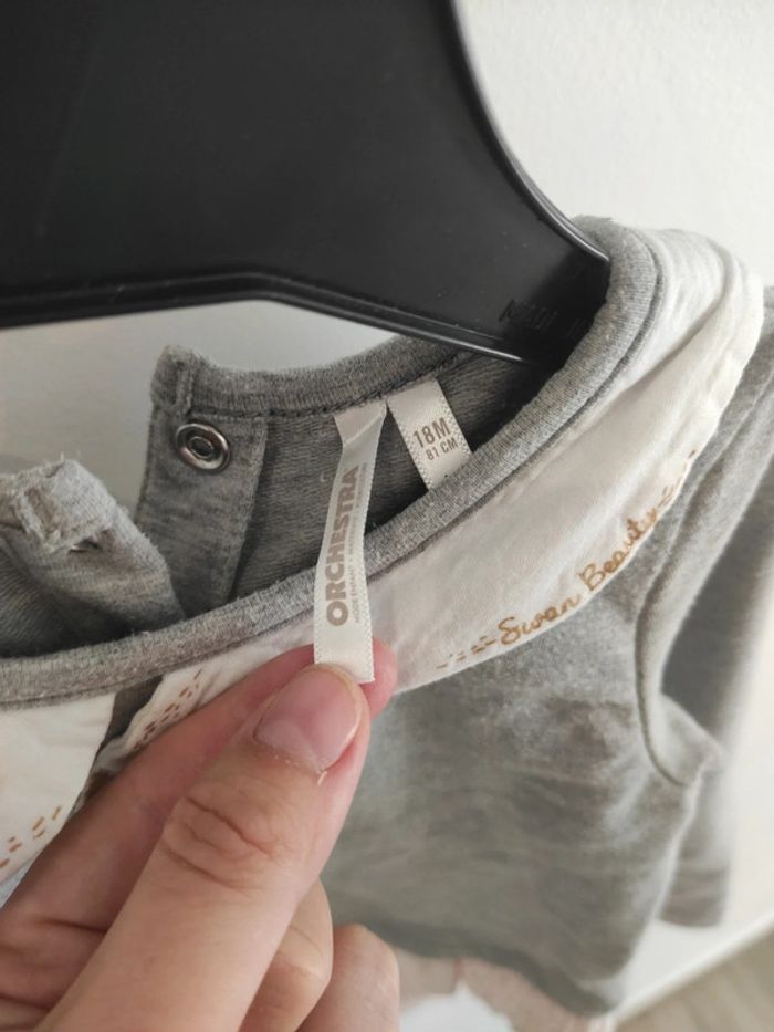 Robe gris et rose col cygne Orchestra 18 mois - photo numéro 4