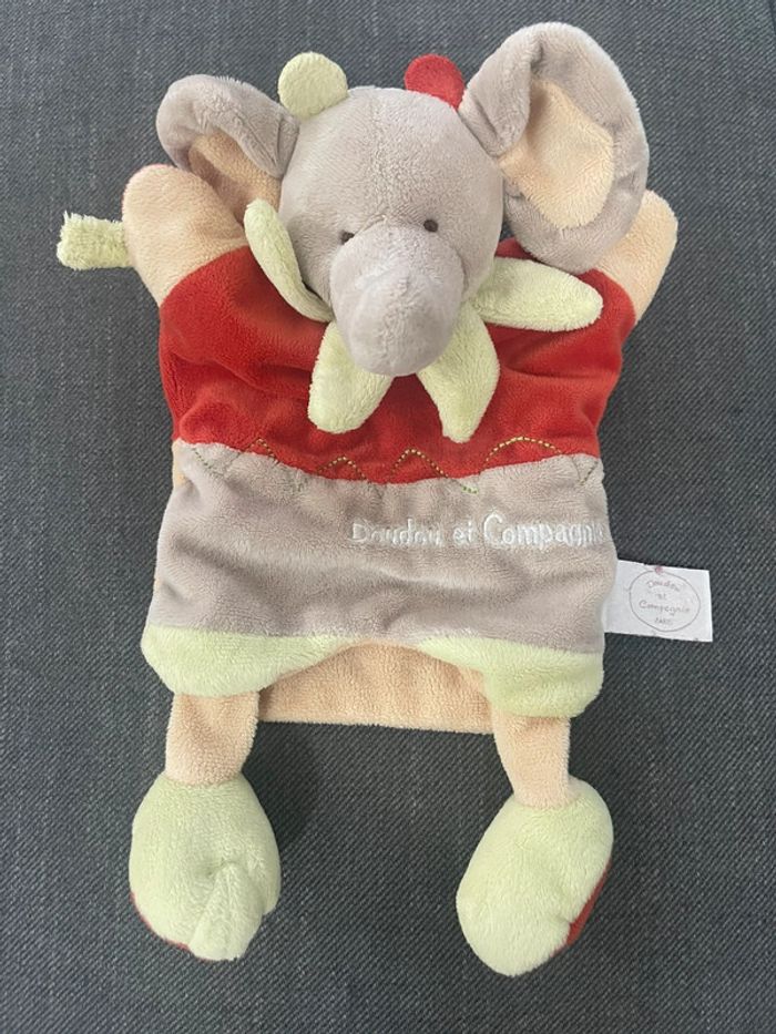 Marionnette éléphant vintage DC‑147 25 cm – Doudou et Compagnie – Très bon état - photo numéro 3