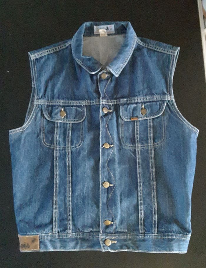 Veste femme sans manche en jean – Lois – T 38 - Vintage