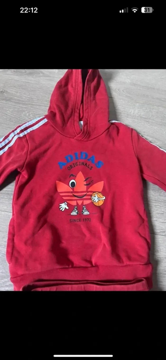 Ensemble jogging adidas rouge 3-4 ans Très bon état - photo numéro 3