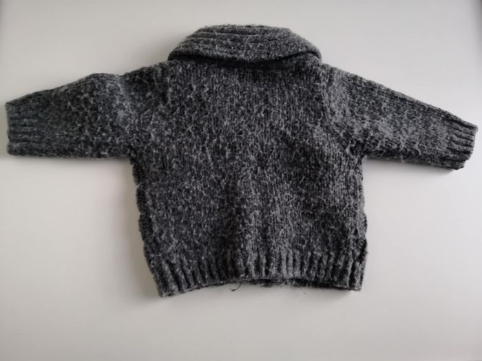 Lot de 2 gilets col châle en maille tricot (1 bleu marine et 1 gris) 1 mois Kiabi - photo numéro 4