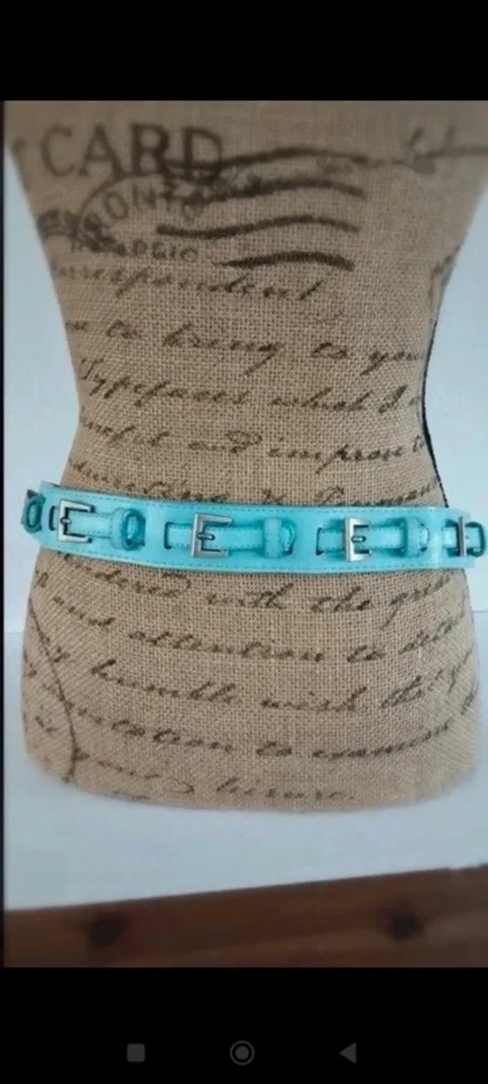 Ceinture bleu effet multi boucles 85 cm femme - photo numéro 2