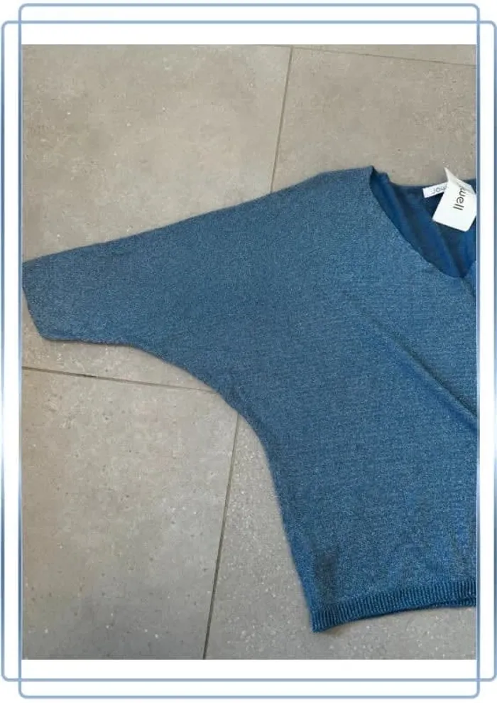 Pull bleu pailleté Jowell, neuf avec étiquette taille XL - photo numéro 2