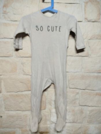 Pyjama bébé beige - Kiabi– Taille 12 mois