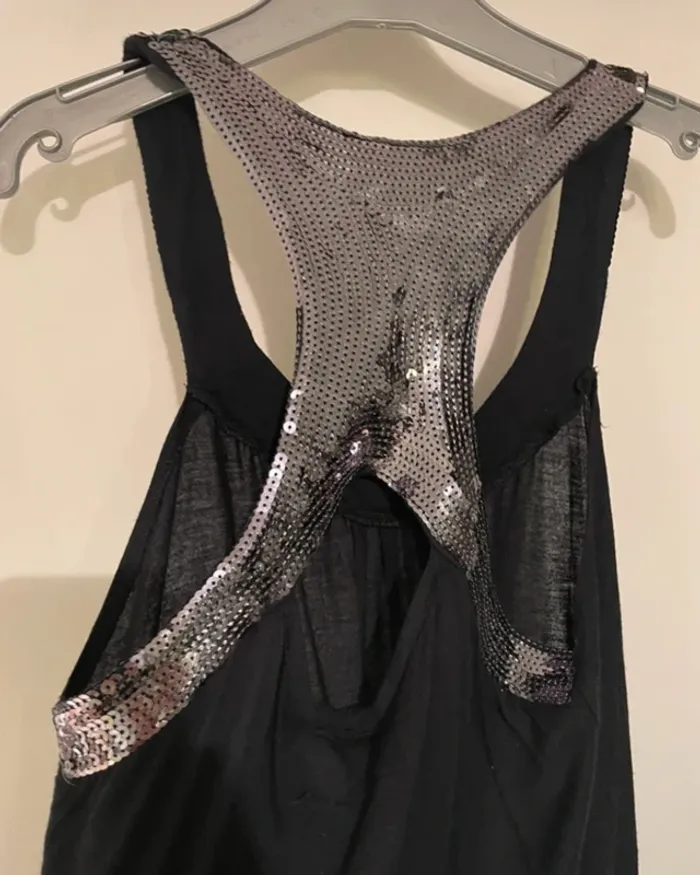 Débardeur noir dos nageur à sequins Jennyfer – Taille M - photo numéro 5