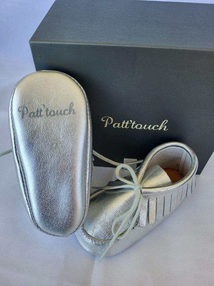 Chaussures bébés fille en cuir argent Point 20 Made in France 🇨🇵 - photo numéro 2