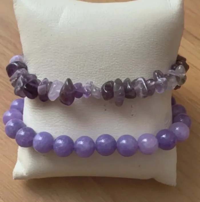 Set 2 bracelet 💯 artisanal amethyst 🍭🍭 - photo numéro 3