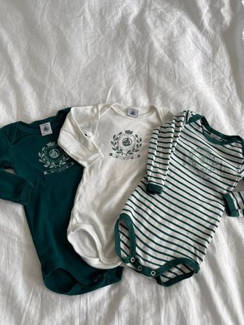 Lot de 3 bodies Petit Bateau 9 mois