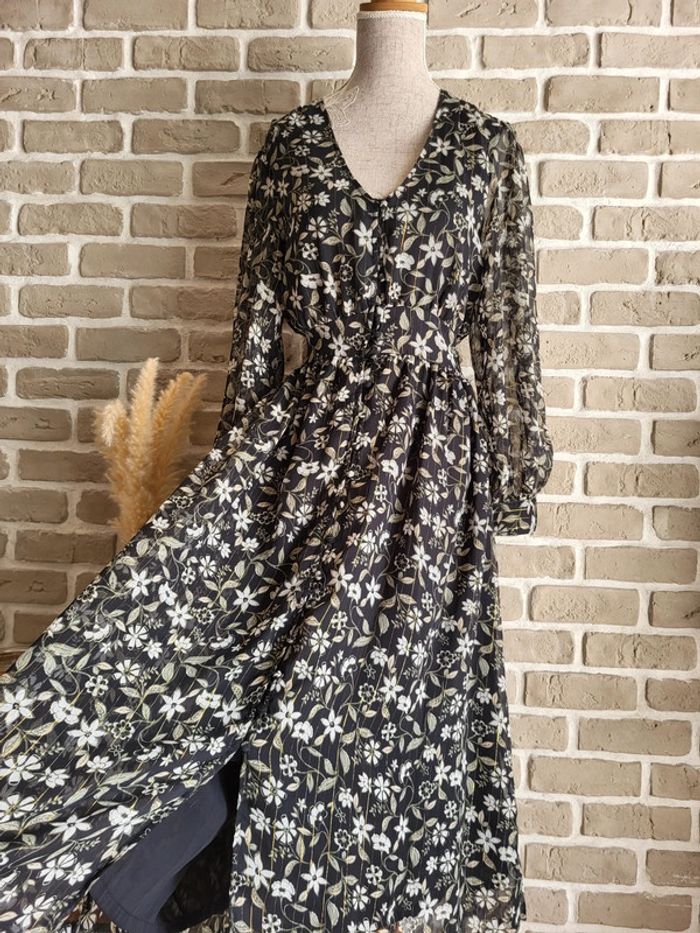 Robe longue et fluide imprimé fleuri Anna Karel - Bohème et romantique - photo numéro 2