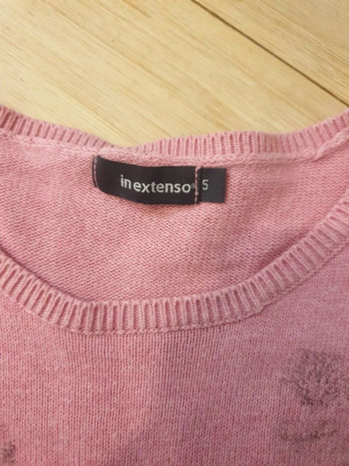 Robe pull 5 ans rose avec chat - photo numéro 4