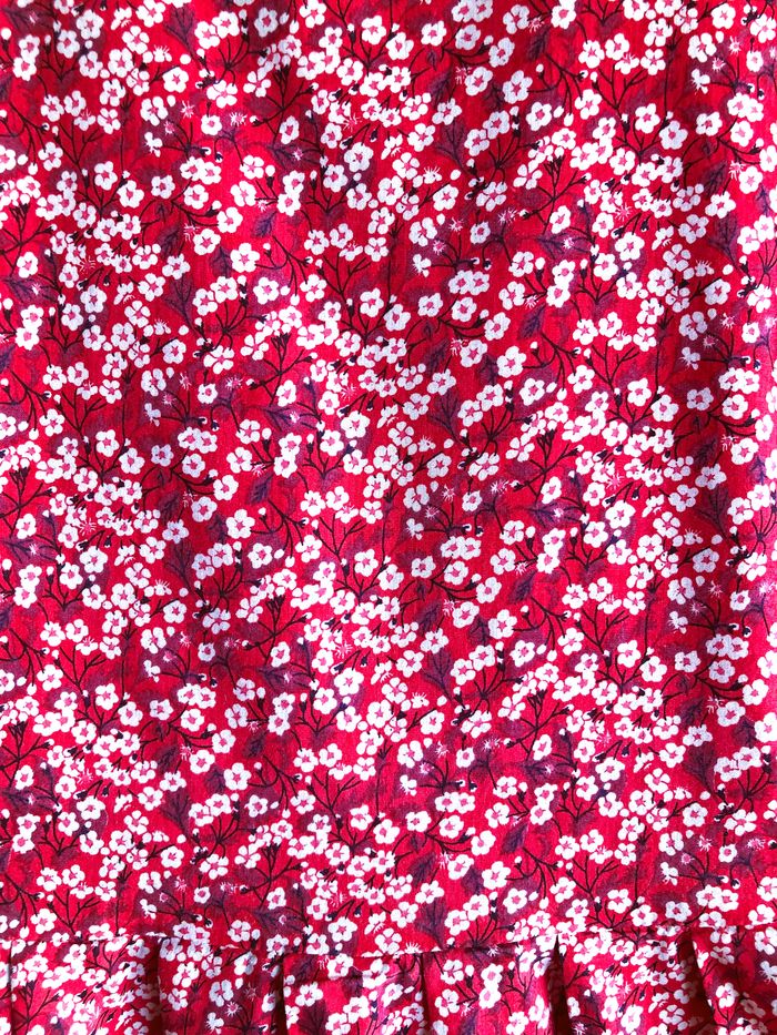 JACADI - NEW - ROBE FILLE IMPRIMÉ LIBERTY, COL PÉTALES & PLIS SUR LE BAS 8A - photo numéro 6