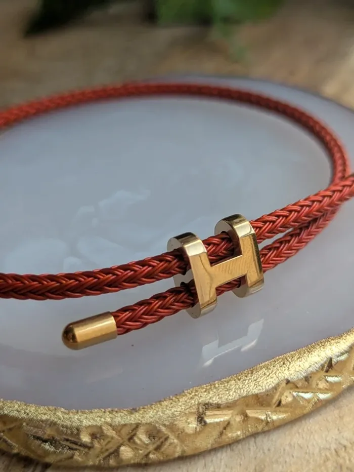 Bracelet H tendance marron brique - photo numéro 2