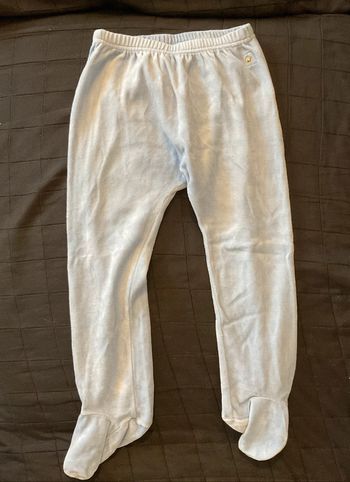 Pantalon de pyjama avec pied en velours, bleu 3 ans