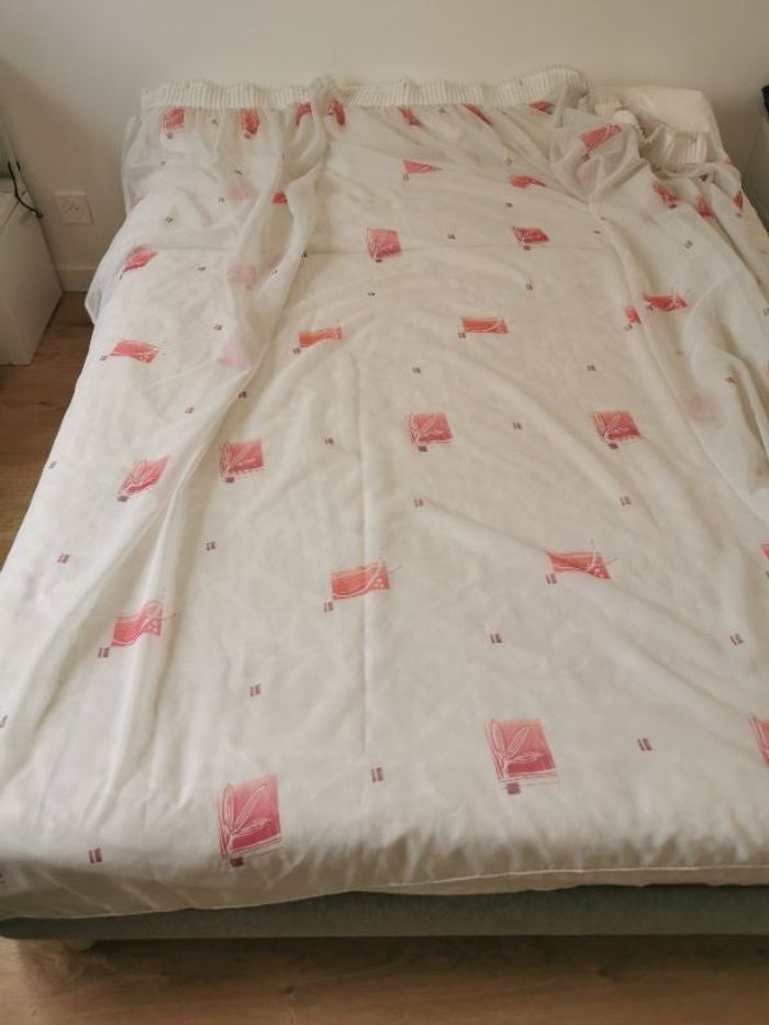 Voilage blanc larg. 269 motifs couleurs confection couturière