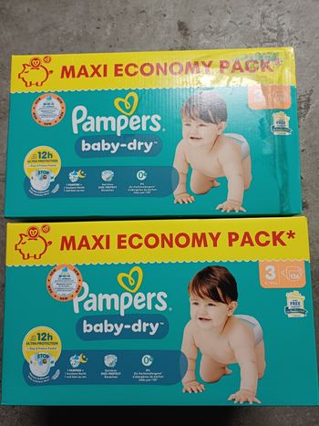 2 boîte de couche Pampers taille 3 a 38€
