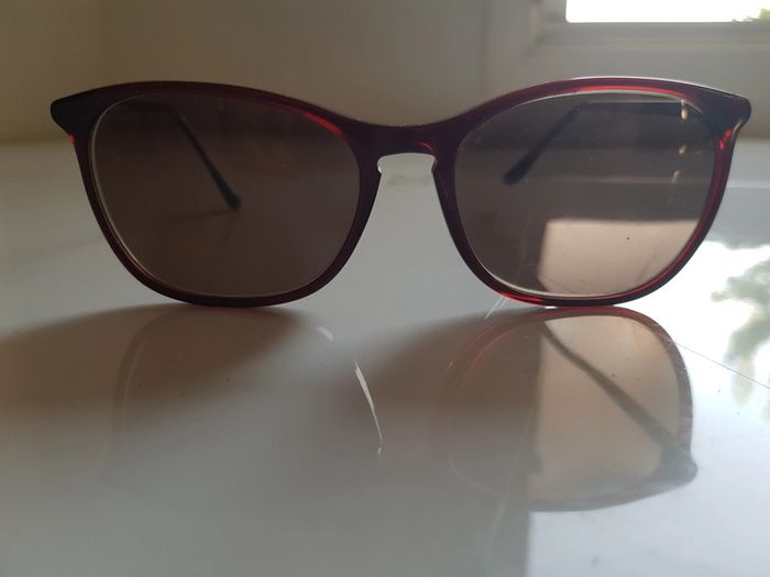 Monture de lunettes de soleil brun rouge - photo numéro 3