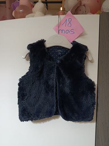 Gilet moumoute bleu marine 18 mois