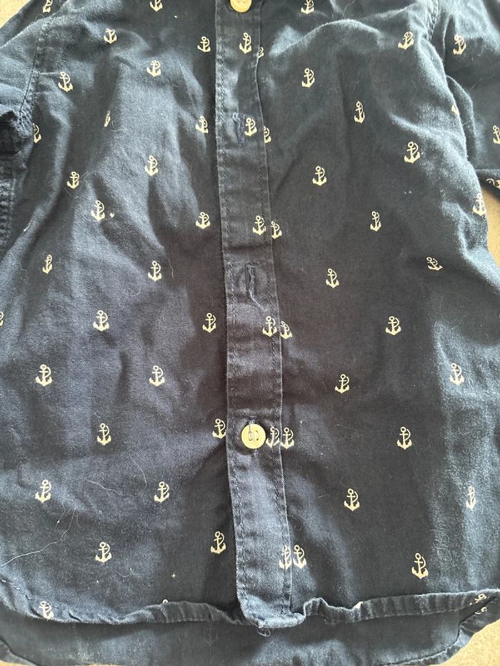 Chemise bleu marine à ancre blanche - photo numéro 2