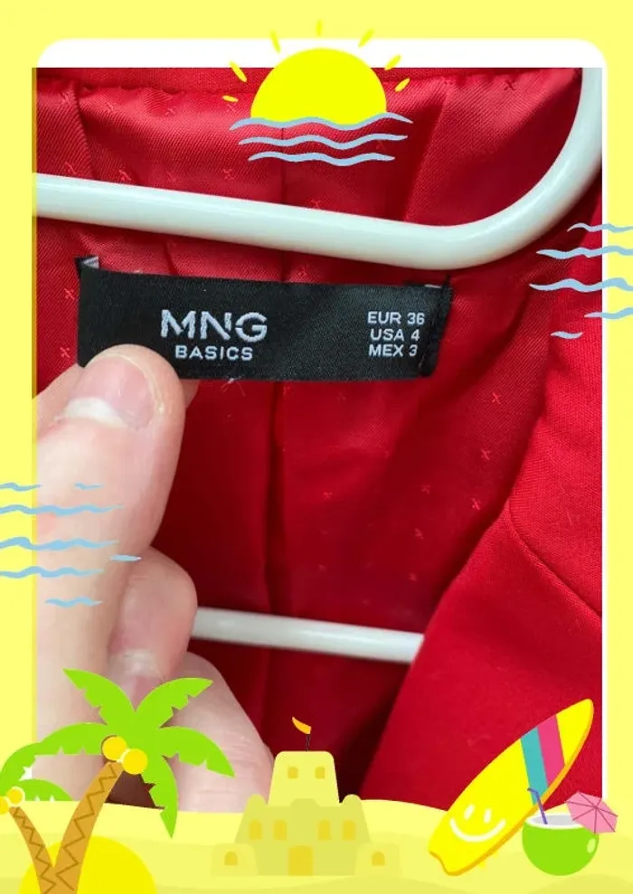 Blazer Mango rouge S 36 - photo numéro 2