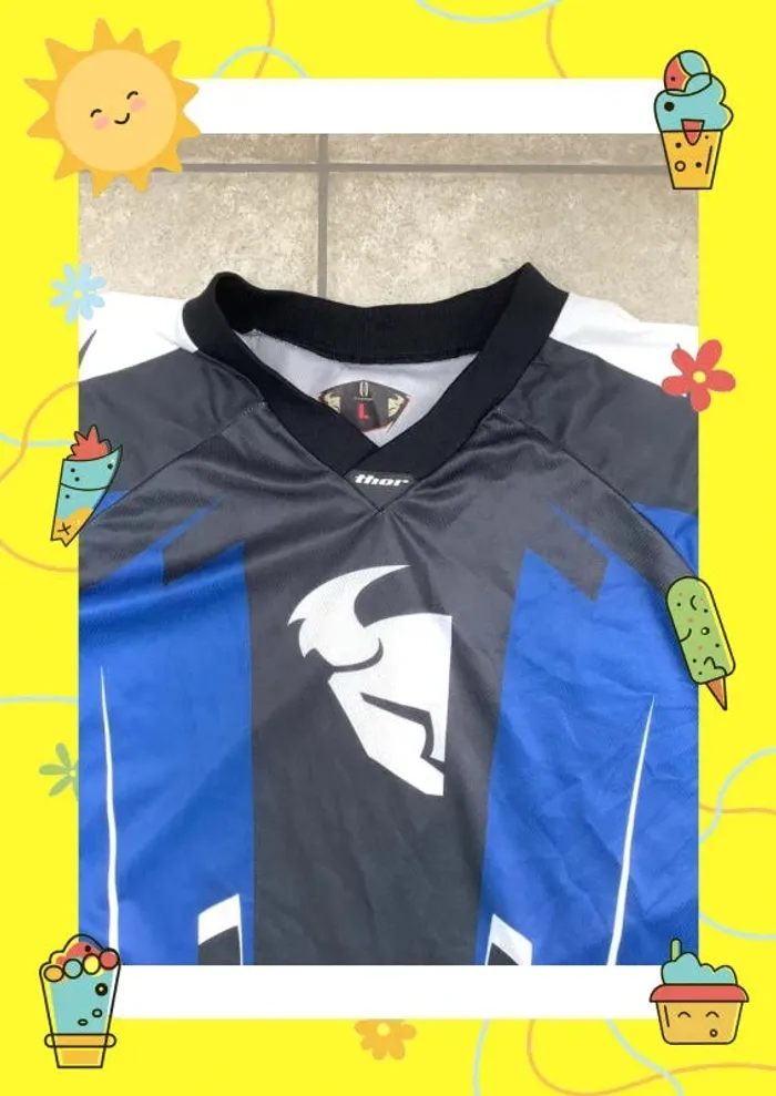 Thor Phase motocross Jersey series 2016 L bleu - photo numéro 5