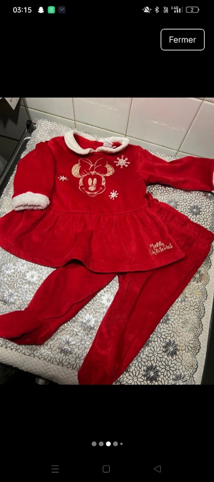 Pyjama 3 pièces Minnie noel - photo numéro 2