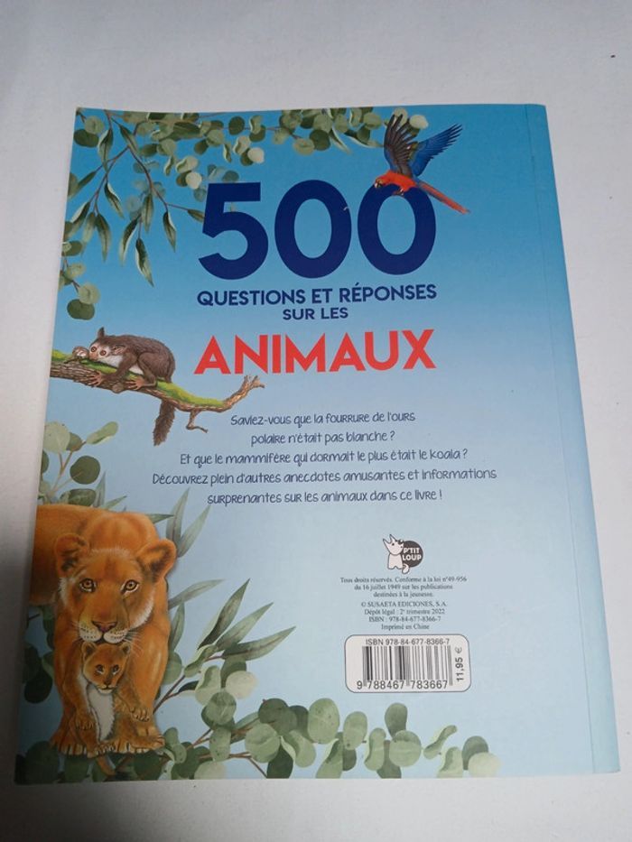 Livre 500 questions et réponses sur les animaux - photo numéro 2