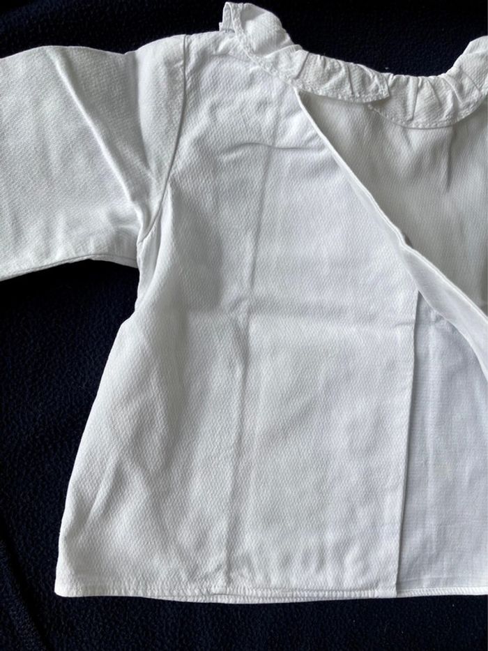 Guimpe tunique Jacadi blanc 12 mois piqué de coton - photo numéro 7
