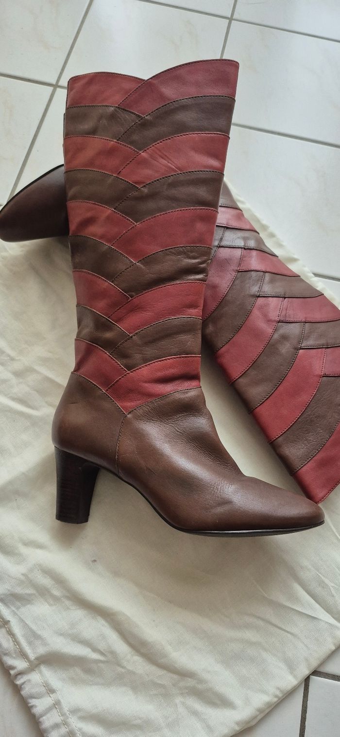 Bottes style vintage tout  cuir eram T.38 - photo numéro 4