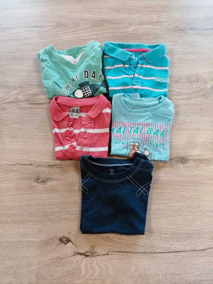 5 tee shirts manches longues 12 mois