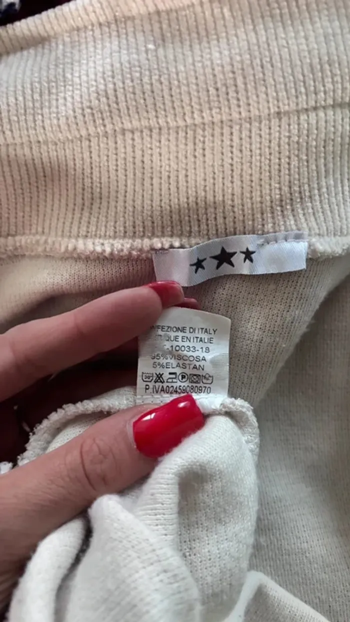 💕 veste chemise en tissus côtelé crème taille unique #madeinitaly - photo numéro 6