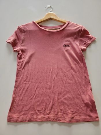 T-shirt H&M rose - love - Taille XS